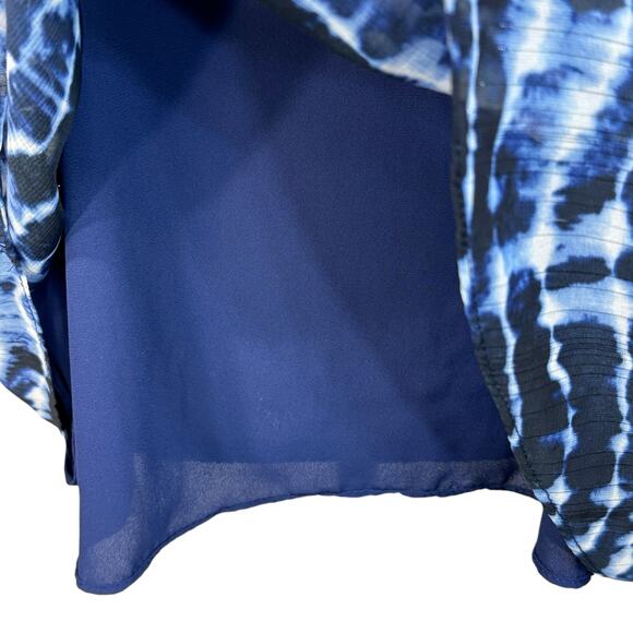 Torrid SZ 00 (Medium) Top Abstract Lined Spaghetti Straps V-Neck Flowy Blue - Picture 3 of 10